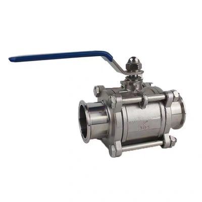 Valve à bille à triclampe en acier inoxydable sanitaire certifié ISO9001 304/316L pour l'eau