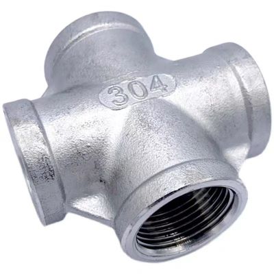 Quatre voies égales mâle et femelle en filetage croisé NPT BSP en acier inoxydable 201 304 316
