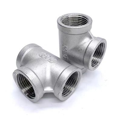 Coulée de type WZ 304T en acier inoxydable fil intérieur Tee joint à vis fil de tuyauterie d'eau joint de plomberie accessoires NPT BSP BSPT