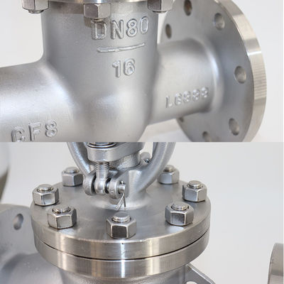 Valve globe en acier inoxydable 304 à charge légère/moyenne avec flange API de 2" et commande manuelle