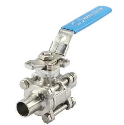 Valves à billes sanitaires en argent 3pc pour plateforme haute WZ 3A DIN CE ISO longueur en acier inoxydable