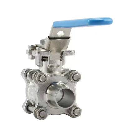 Valves à billes sanitaires en argent 3pc pour plateforme haute WZ 3A DIN CE ISO longueur en acier inoxydable