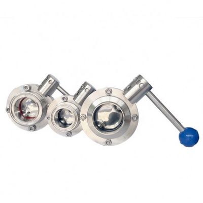1 à 6 pouces de port Taille d'acier inoxydable Tri-clampe Ferrule Papillon de soupape pour les besoins sanitaires