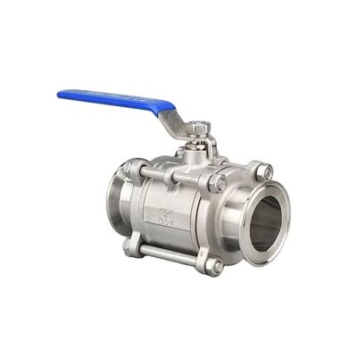 DN20-DN300 soupape à bille en acier inoxydable sanitaire 3 pièces avec connexion et taille de tri-clampe