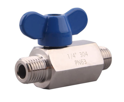 Mini-valve à bille en acier inoxydable 1/4 pouce NPT fil mâle Support standard ou personnalisé