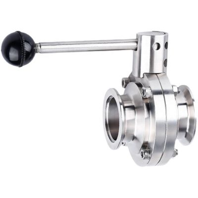 WZ Ss 304 316 soupape à vide en acier inoxydable tri-clampe soupape papillon pour conduites