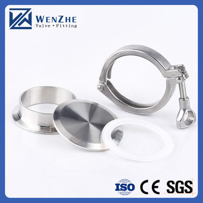 Code hexagonal/tête ronde Wenzhe Tri-clampe en acier inoxydable 304 à broche unique Tri-clampe lourde