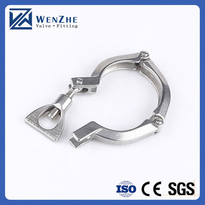 Code hexagonal/tête ronde Wenzhe Tri-clampe en acier inoxydable 304 à broche unique Tri-clampe lourde