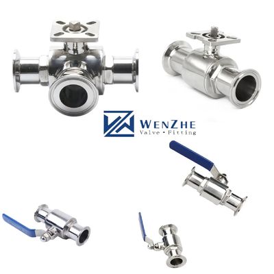 Support OEM SS304 1/4''-4.0' Homebrew Tri-clamp soupape à bille soupape sanitaire en acier inoxydable