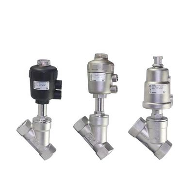Valve de siège pneumatique d'angle en acier inoxydable avec conception personnalisée et tête hexagonale