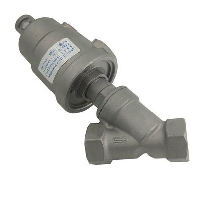 Valve de siège pneumatique d'angle en acier inoxydable avec conception personnalisée et tête hexagonale