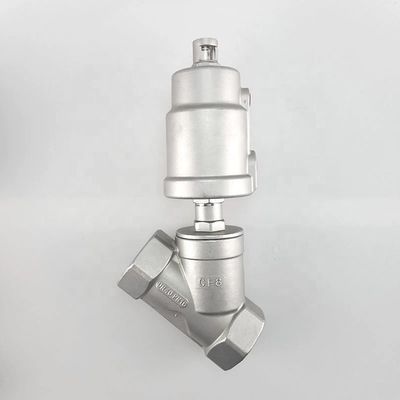 Valve de siège pneumatique d'angle en acier inoxydable avec conception personnalisée et tête hexagonale