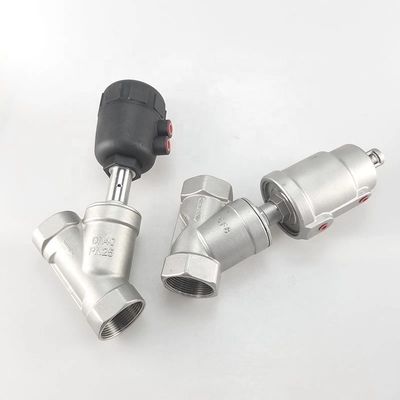 Valve de siège pneumatique d'angle en acier inoxydable avec conception personnalisée et tête hexagonale