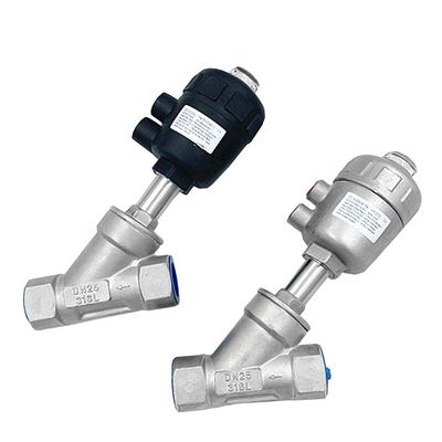 Valve de siège pneumatique d'angle en acier inoxydable avec conception personnalisée et tête hexagonale