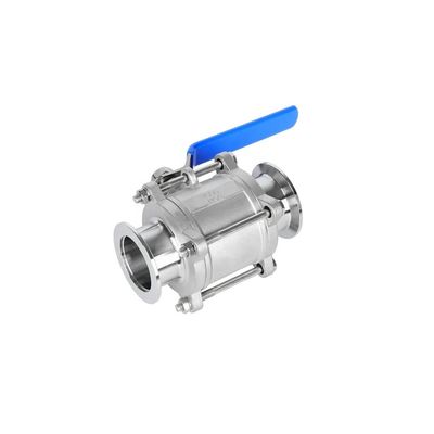 Valve à bille hygiénique sanitaire à trois pièces avec conception forgée et connexion de pinceau en CF8M SS