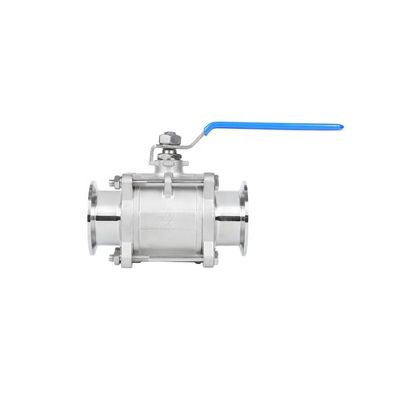 Valve à bille hygiénique sanitaire à trois pièces avec conception forgée et connexion de pinceau en CF8M SS
