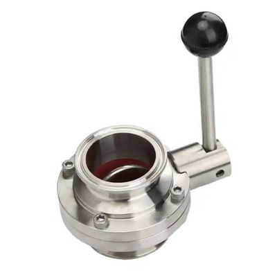 Général manuel sanitaire soupape papillon pour eau de lait en acier inoxydable forgé 304 316