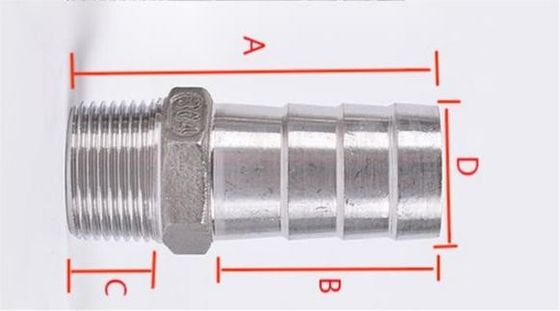 Pipe en acier inoxydable de 1 "barbe de tuyau x 3/4" NPT mâle pour le ménage
