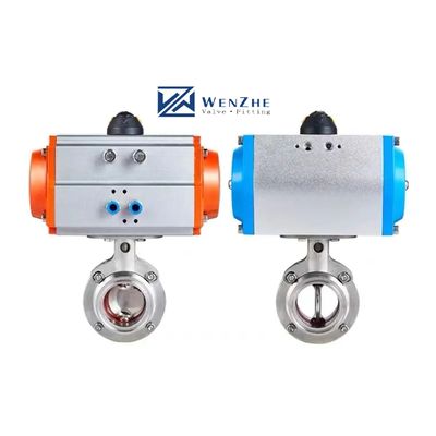 Ventilateur de papillon soudé/clampe pneumatique en acier inoxydable 304 316