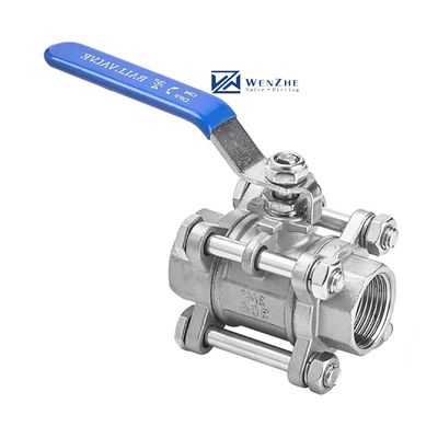 Acier inoxydable 304/316 à trois pièces, à vis, à fil, à bille, NPT BSPT G, pour travaux lourds