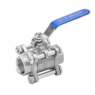 Acier inoxydable 304/316 à trois pièces, à vis, à fil, à bille, NPT BSPT G, pour travaux lourds