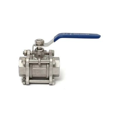 Acier inoxydable 304/316 à trois pièces, à vis, à fil, à bille, NPT BSPT G, pour travaux lourds