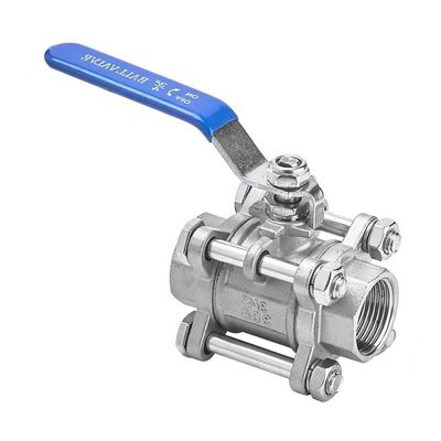 Acier inoxydable 304/316 à trois pièces, à vis, à fil, à bille, NPT BSPT G, pour travaux lourds