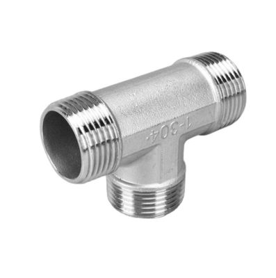 3 voies en acier inoxydable 1/2 " NPT mâle fileté T tuyau de tuyau coulissante coulée mâle Tee coulissante