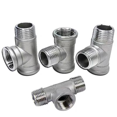 3 voies en acier inoxydable 1/2 " NPT mâle fileté T tuyau de tuyau coulissante coulée mâle Tee coulissante