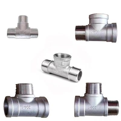 3 voies en acier inoxydable 1/2 " NPT mâle fileté T tuyau de tuyau coulissante coulée mâle Tee coulissante