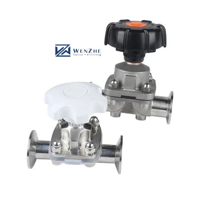 Valve à diaphragme à pince d'argent pour industrie générale de qualité sanitaire