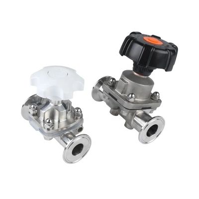 Valve à diaphragme à pince d'argent pour industrie générale de qualité sanitaire