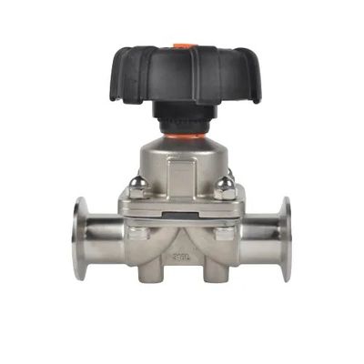 Valve à diaphragme à pince d'argent pour industrie générale de qualité sanitaire