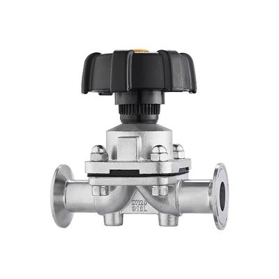 Valve à diaphragme à pince d'argent pour industrie générale de qualité sanitaire