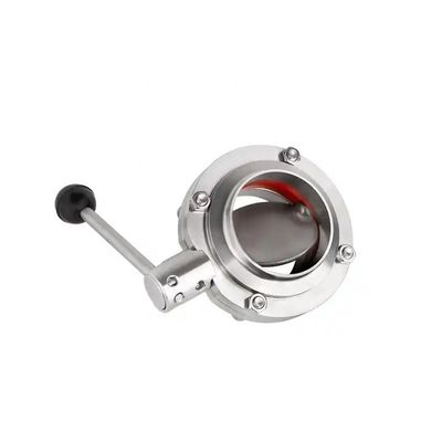 Valve de papillon en acier inoxydable sanitaire de qualité alimentaire à soudage par bout avec connexion de soudage