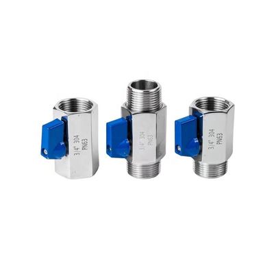 Valve à bille de type mini standard à égal débit en acier inoxydable sanitaire 304 316