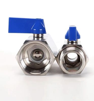 Valve à bille de type mini standard à égal débit en acier inoxydable sanitaire 304 316