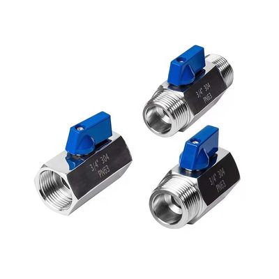 Valve à bille de type mini standard à égal débit en acier inoxydable sanitaire 304 316