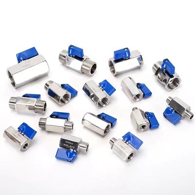 Valve à bille de type mini standard à égal débit en acier inoxydable sanitaire 304 316