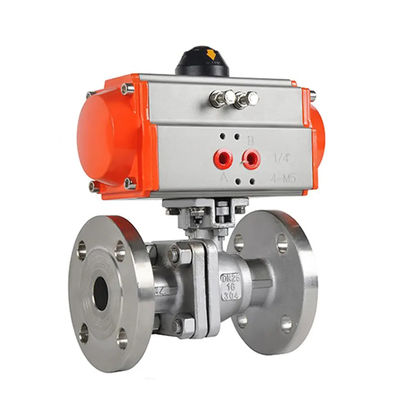 Valve à bille pneumatique à actionnement à flanche en acier inoxydable standard avec raccordement à flanche