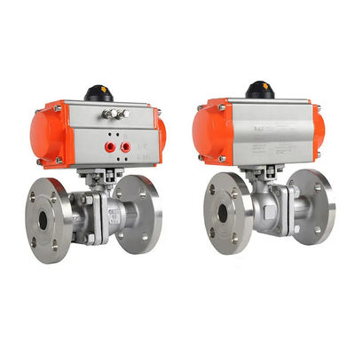 Valve à bille pneumatique à actionnement à flanche en acier inoxydable standard avec raccordement à flanche