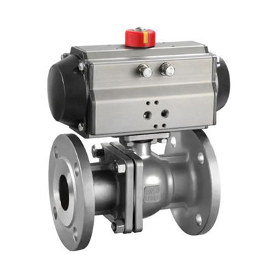 Valve à bille pneumatique à actionnement à flanche en acier inoxydable standard avec raccordement à flanche
