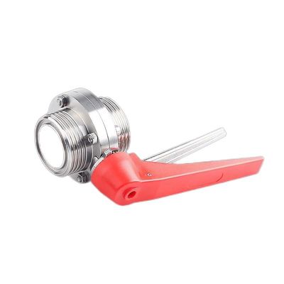 Ventilateurs à papillon à filetage mâle manuel SS304 / 316L