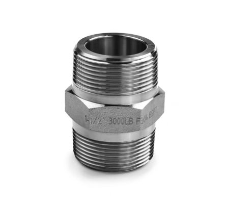 WZ en acier inoxydable haute pression hexagonale tétons BSP NPT équivalent mâle fil de tuyauterie