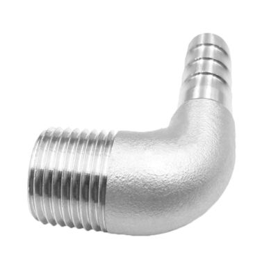 Connexion féminine 3/8" Barbe de tuyau x 1/2" NPT mâle 90 degrés adaptateur de coude pour le brassage à la maison