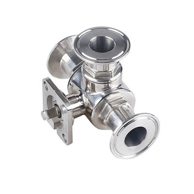 Valve à billes flottantes en acier inoxydable pour valve à eau à haute plateforme à trois voies de type T de type L