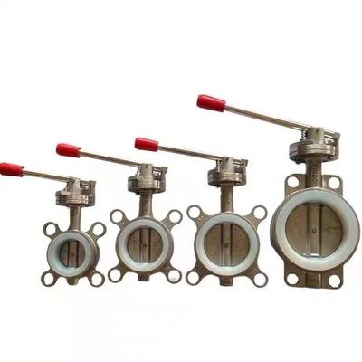 Ventilateur à papillon en acier inoxydable 304 316 type gaufre en argent avec connexion filetée
