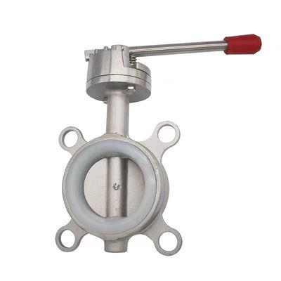 Ventilateur à papillon en acier inoxydable 304 316 type gaufre en argent avec connexion filetée