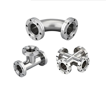 Acier inoxydable 301/304/316 KF Équal Tee Connectez la bride à vide avec support OEM