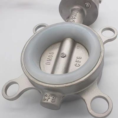 Ventilateur à papillon en acier inoxydable 304 316 type gaufre en argent avec connexion filetée